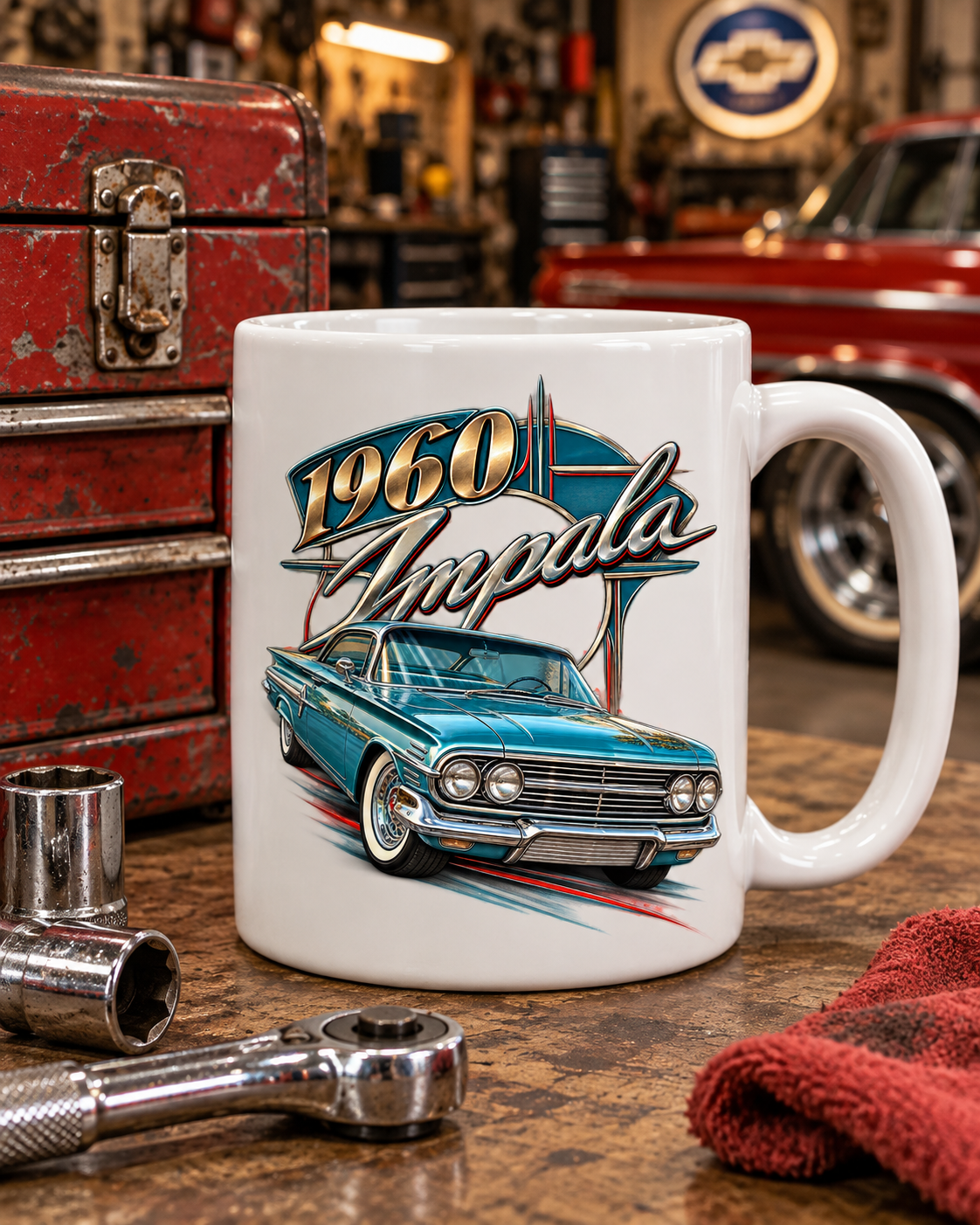 1960 Impala Classic Car 20 oz White Coffee Mug