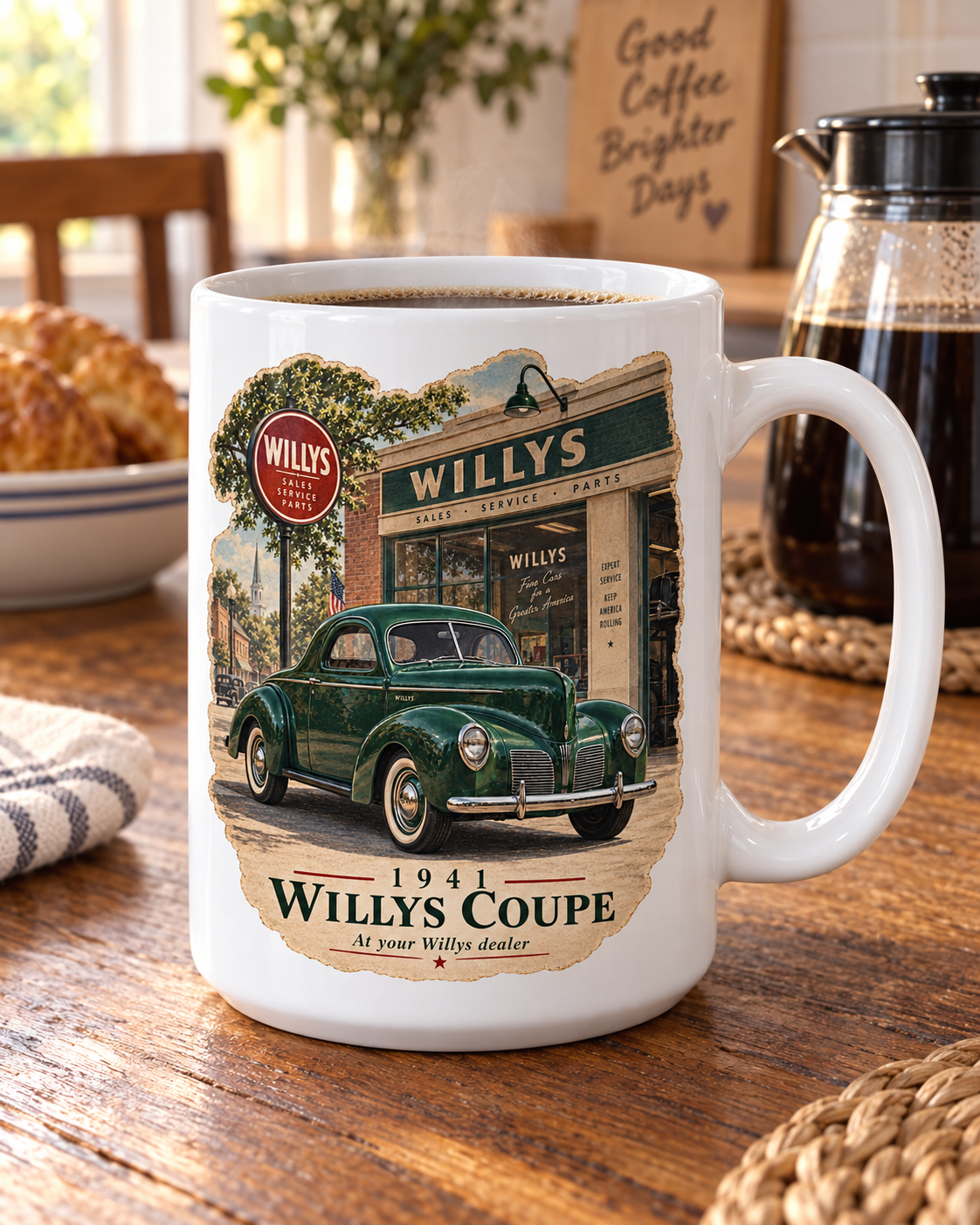 1941 Willys Coupe — At Your Willys Dealer 20 oz Mug
