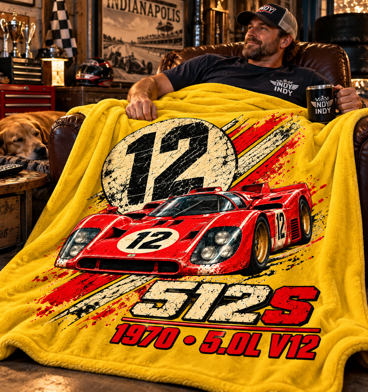 1970 512 S — 5.0L V12 Racing Throw Blanket