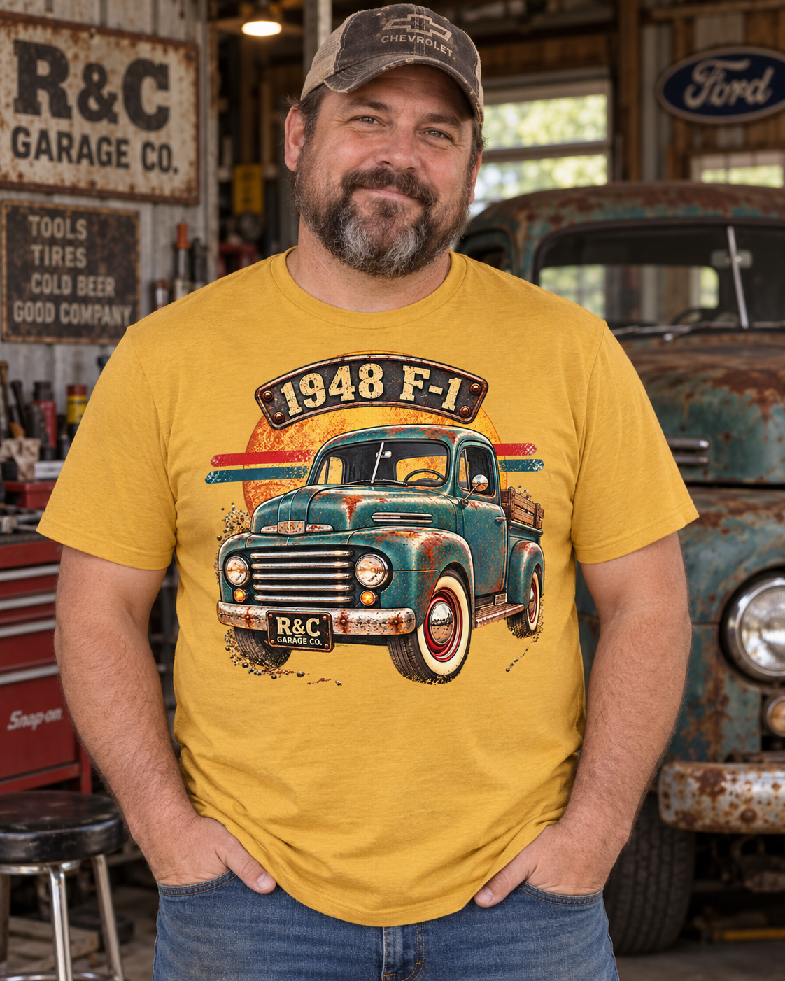 1948 F-1 — Old Truck, Good Stories Vintage Tee