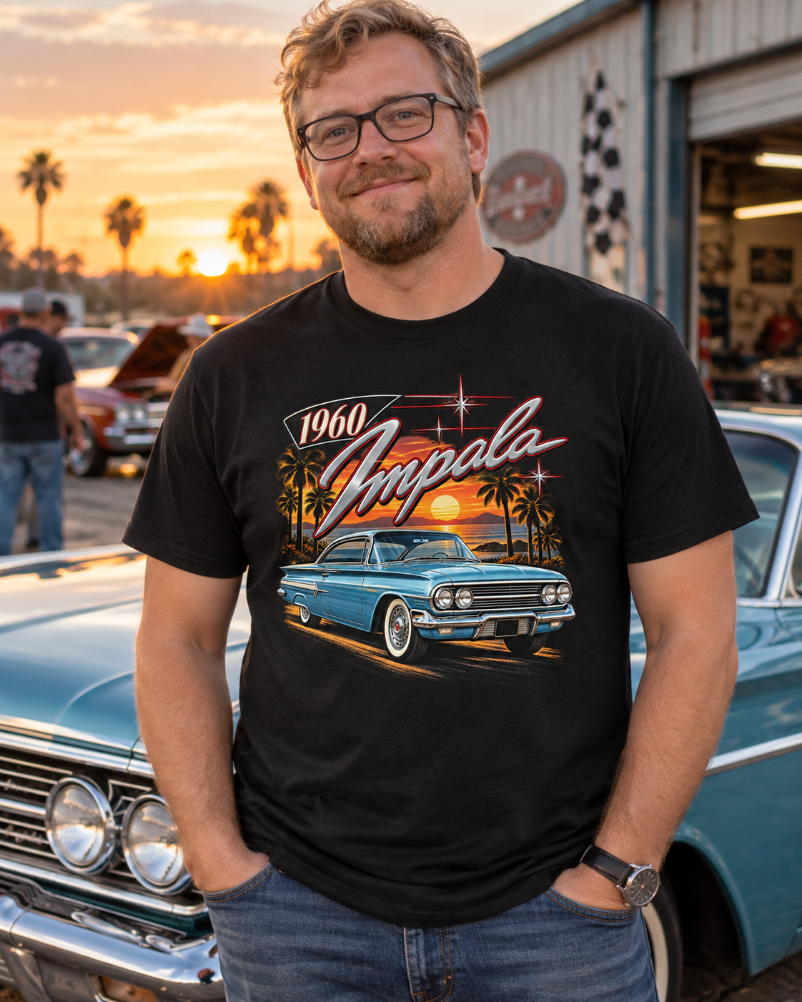 1960 Impala — Sunset Cruiser Classic Car T-Shirt