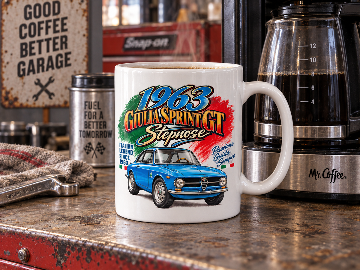 White glossy mug