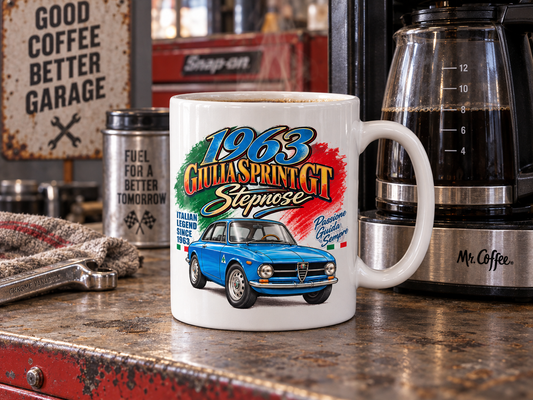 White glossy mug