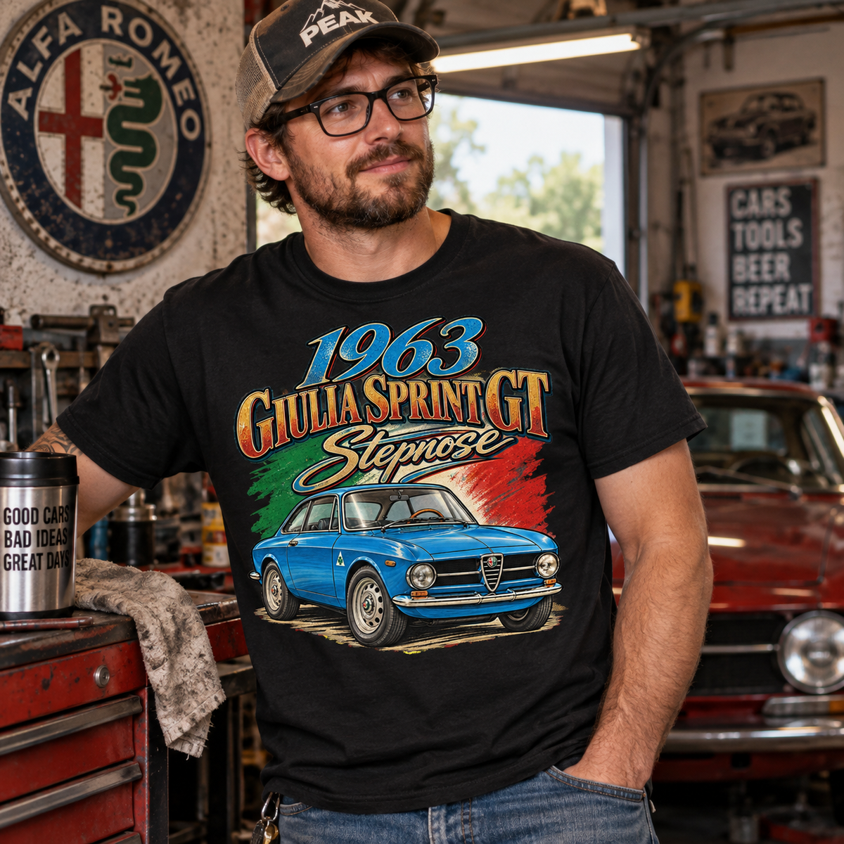 1963 Giulia Sprint GT Stepnose — Italian Sports Coupe T-Shirt