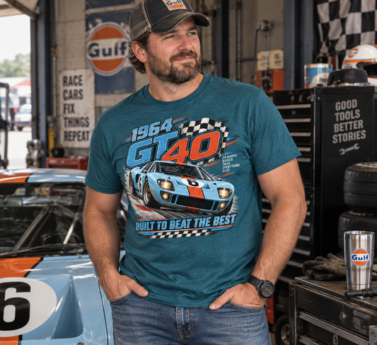 1964 GT40 — Built to Beat the Best (t-shirt)