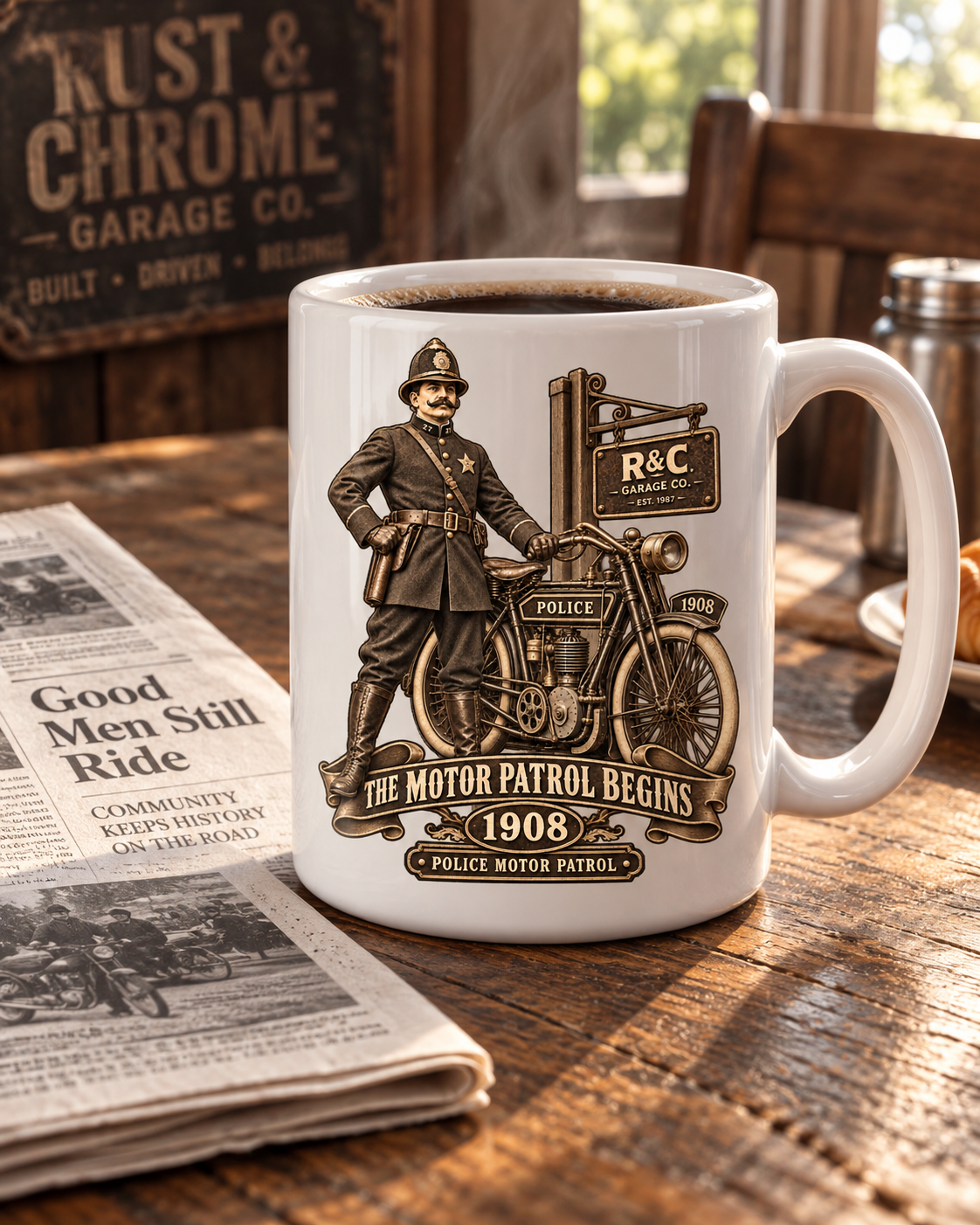 The Motor Patrol Begins 1908 Mug