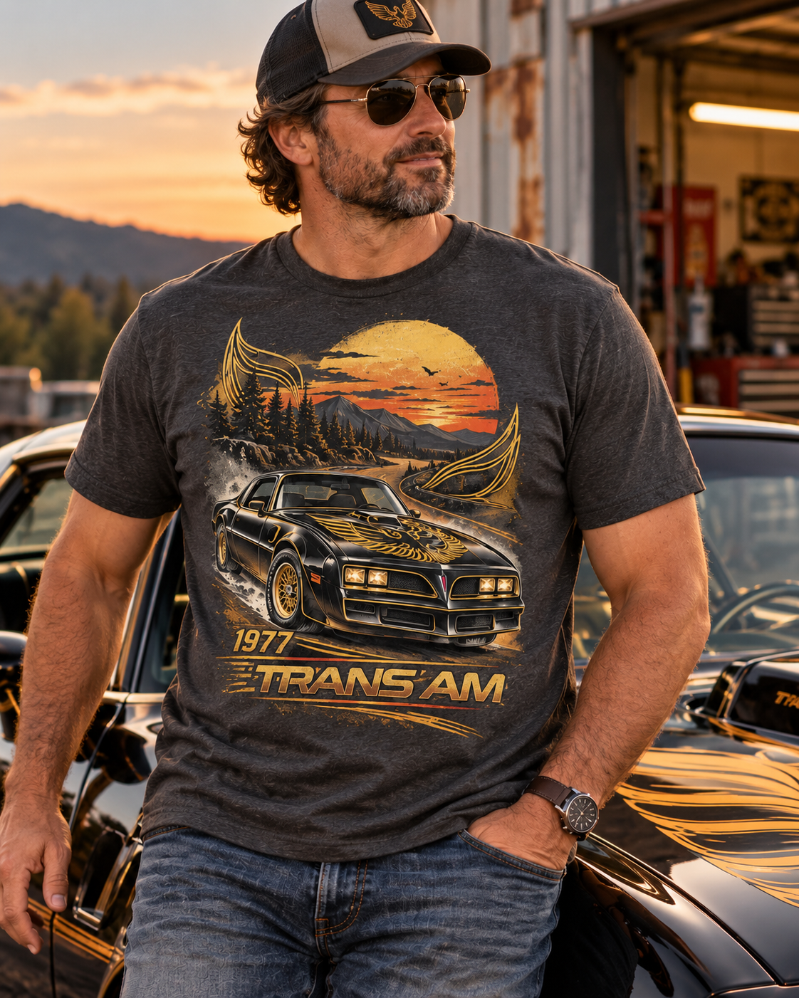 1977 Trans Am Sunset Gold Tee