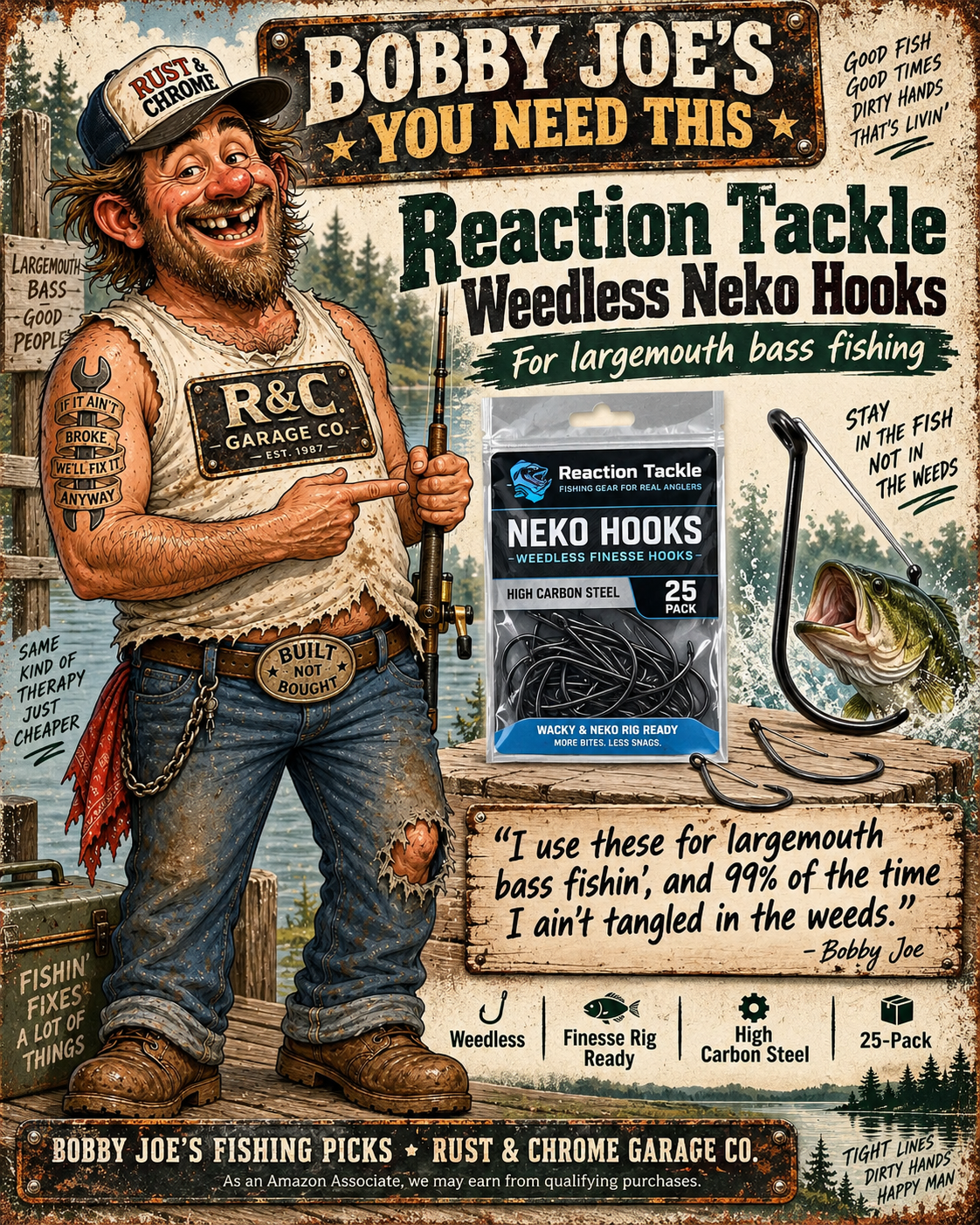 Bobby Joe's pick: Reaction Tackle Weedless Neko Hooks
