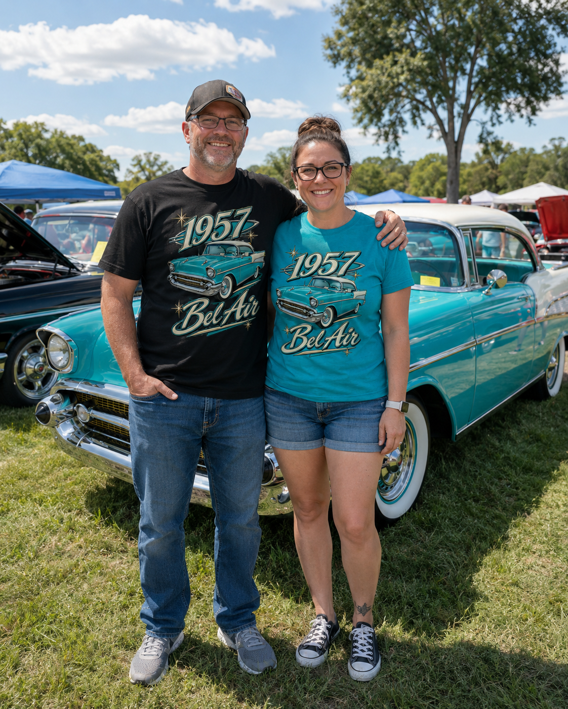 1957 Bel Air – Turquoise & Ivory Classic Tee