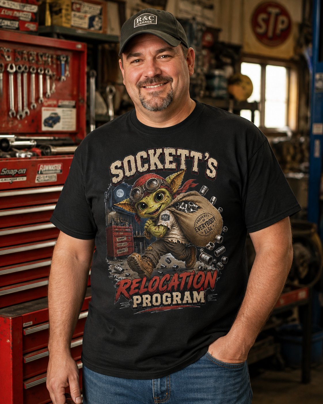 Sockett’s Relocation Program – 10mm Socket Thief Garage Tee