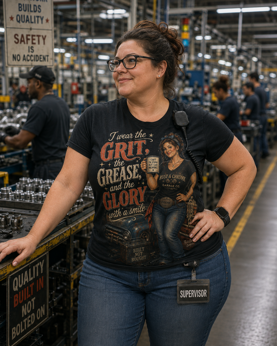 I Wear the Grit, the Grease & the Glory Women’s Tee