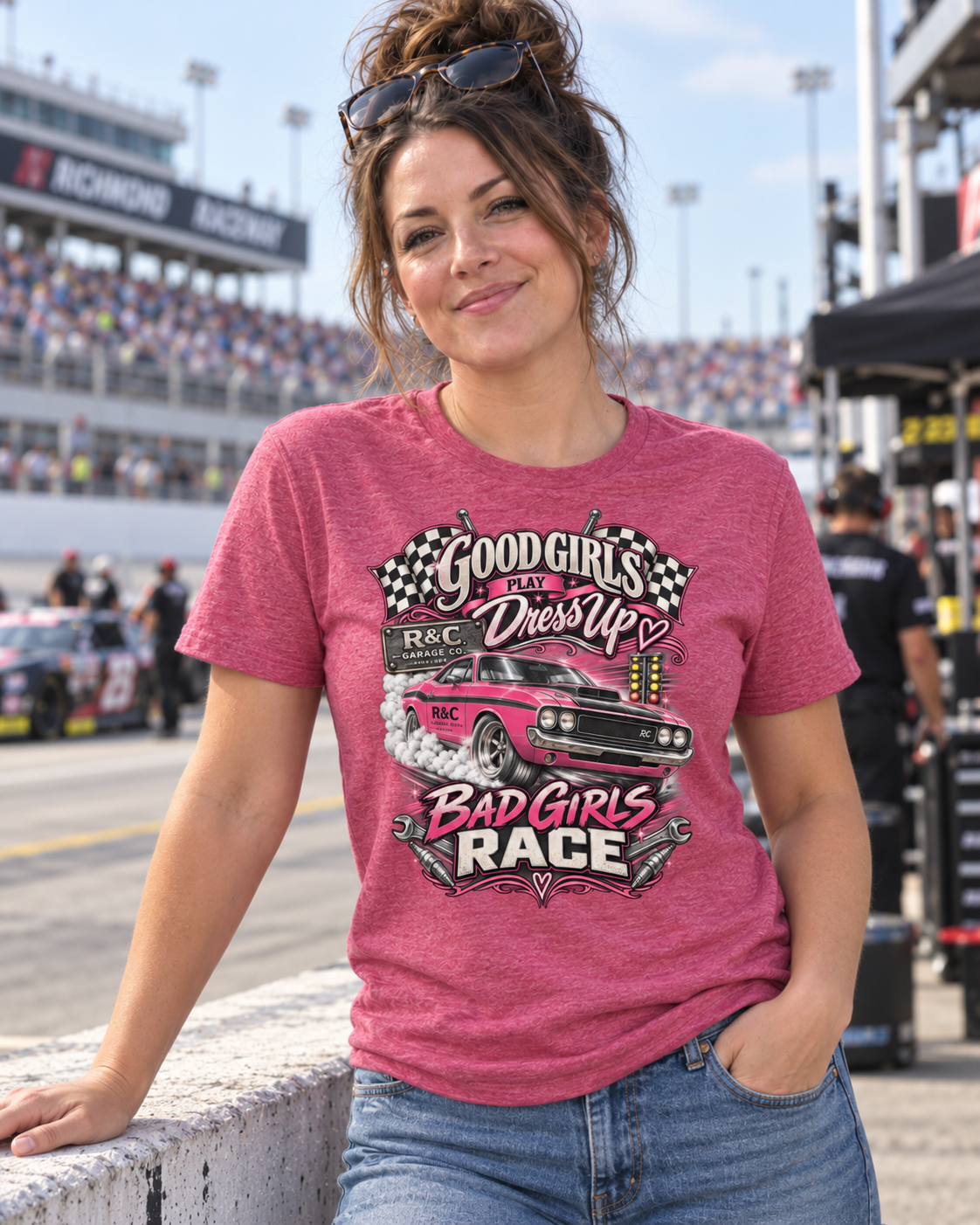 Good Girls Play Dress Up, Bad Girls Race — Women’s Racing Tee