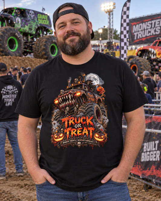 Truck or Treat – Bigger Treats, Scarier Surprises Monster Truck T-Shirt