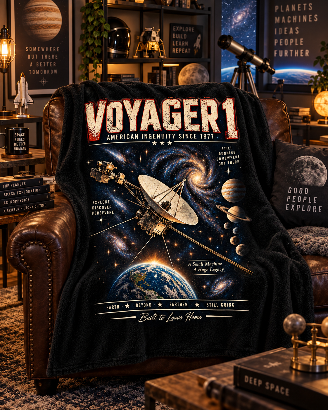 Voyager 1 – American Ingenuity Since 1977 Throw Blanket
