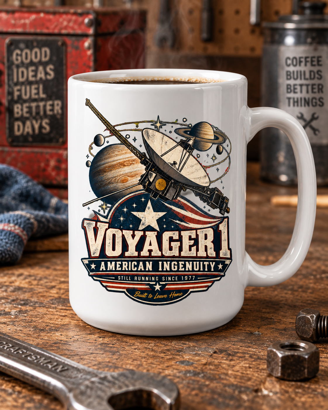 Voyager 1 – American Ingenuity Since 1977 Mug