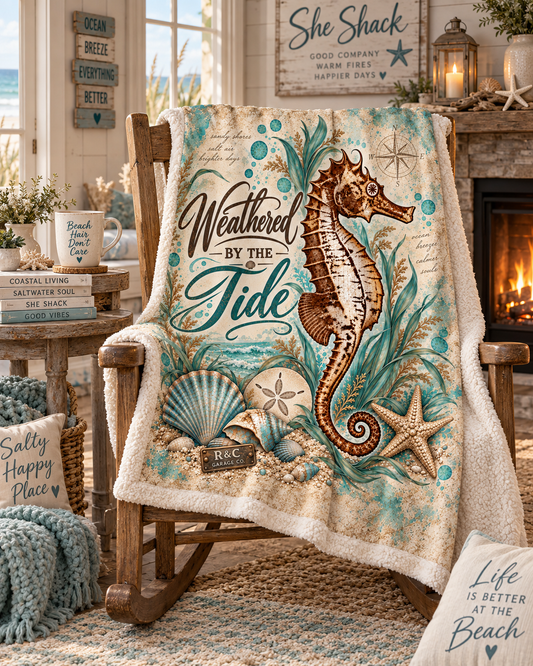 Weathered by the Tide 50×60 Sherpa Blanket